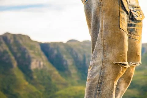 Man on hill Stock Photos