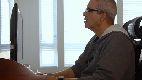 Man On his Computer Stock Footage 127206949