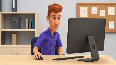 A Man on His Computer Stock Footage 315913846