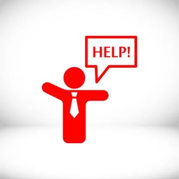 Man with his hands asks for help 库存插图