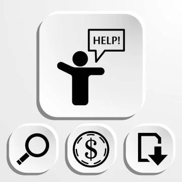 Man with his hands asks for help Stock-Illustration