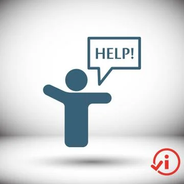 Man with his hands asks for help Stock Illustration