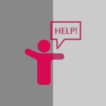 Man with his hands asks for help 스톡 일러스트