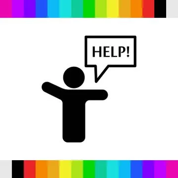 Man with his hands asks for help Stock Illustration