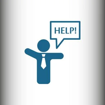 Man with his hands asks for help 스톡 일러스트