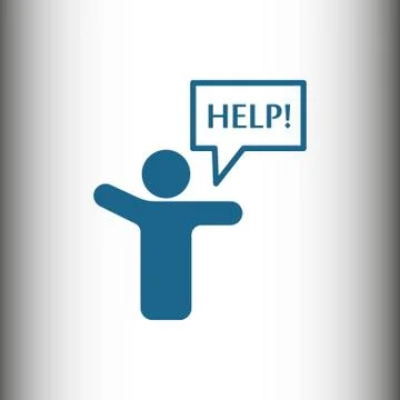 Man with his hands asks for help 库存插图