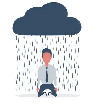 A man on his knees crying. Stock Illustration