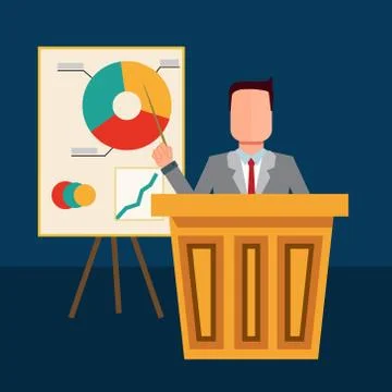 The man with his report Stock Illustration