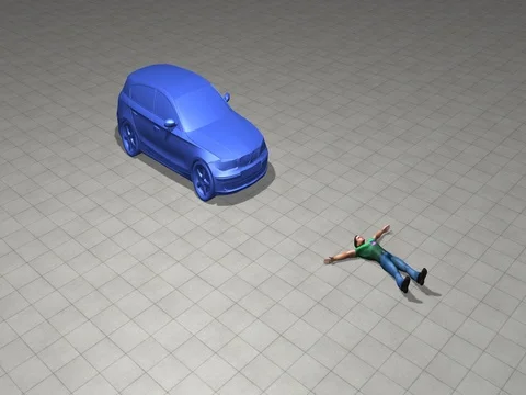 Man hit by car. Front impact Stock Footage 72391309