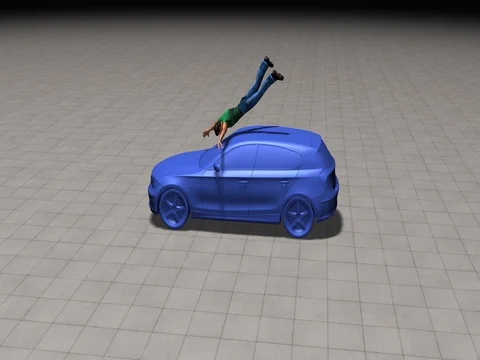Man hit by car. Front impact Stock Footage 72391323