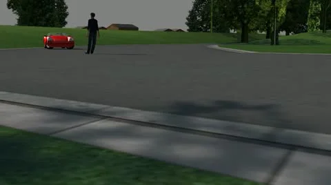 Man Hit By Car (Perspective 1 of 3) Stock Footage 18997952