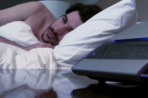 Man hits snooze V1 - NTSC Stock Footage 2240318