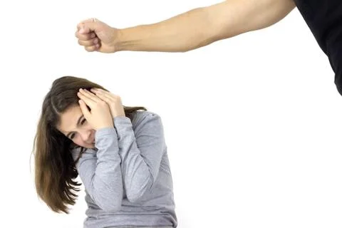 Man hitting a small child on the head Stock Photos