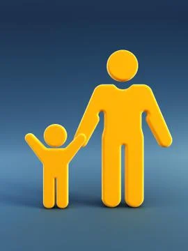 Man hold on a child Stock Illustration