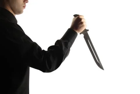 Man hold knife - aggression Stock Photos