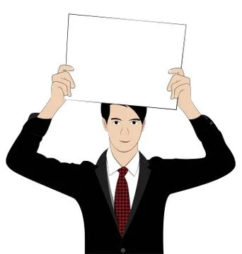 Man hold paper Illustrazione stock