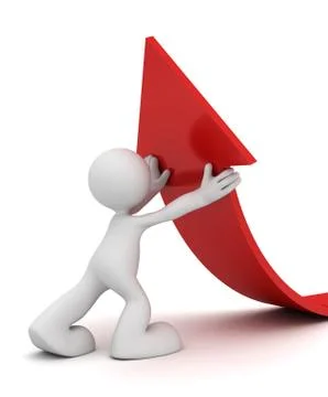 Man holding arrow concept   3d illustration Stock Illustration