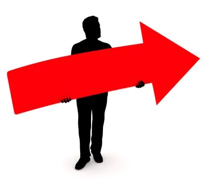 Man holding arrow Stock Illustration