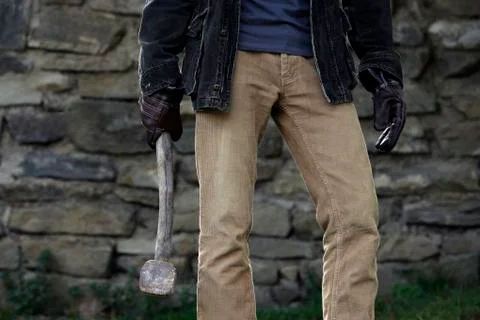 Man holding axe Stock Photos