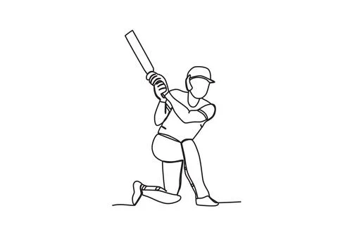 A man holding a ball bat Stock Illustration