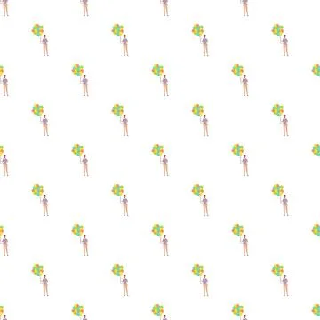 Man holding balloons pattern celebrating party happiness Stock Illustration