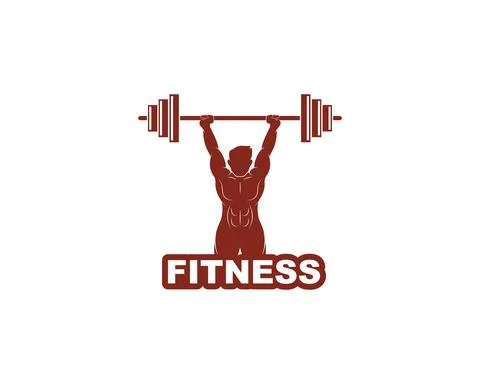 Man holding barbell vector  icon illustration Stock Illustration