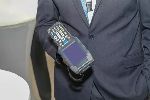 Man Holding Barcode Reader Stock Photos
