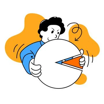 Man holding big chart. Young successful employee or manager has an ideas to Stock Illustration