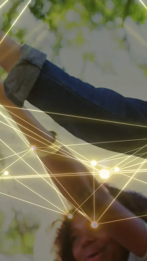 Man holding bottle raising arm camera panning node overlay moving group toasting Stock Footage 333079584