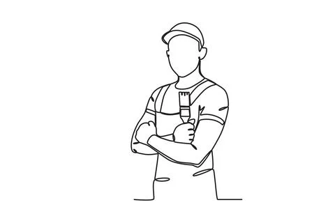 A man holding a brush Ilustración de archivo