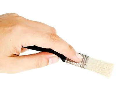Man holding a brush Stock Photos