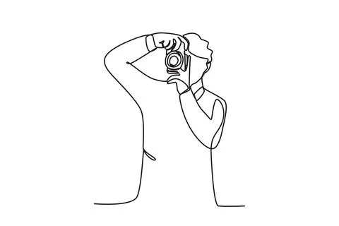 A man holding a camera Stock Illustration