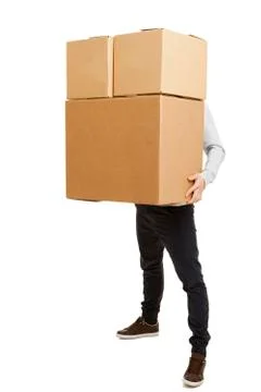 Man holding card boxes Stock Photos