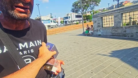 A man holding a cell. Stock Footage 282677788