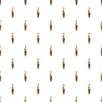 Man holding ceramic pot repeating pattern Illustrazione stock