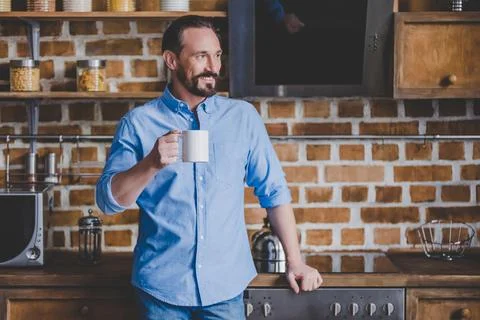 Man holding coffee cup Stock Photos
