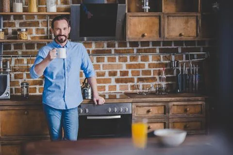 Man holding coffee cup Stock Photos