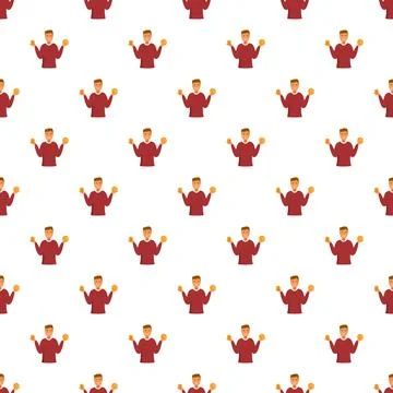 Man holding coins seamless pattern background Illustrazione stock