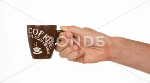 Man holding a cup of coffee Stock Photos