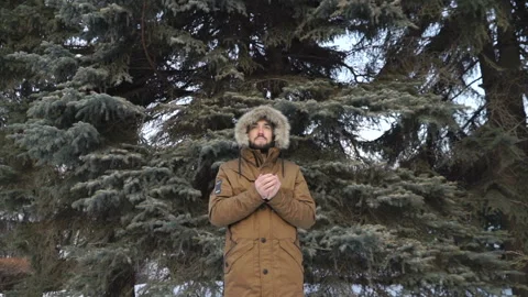 Man is holding a cup of tea Stock Footage 86370462