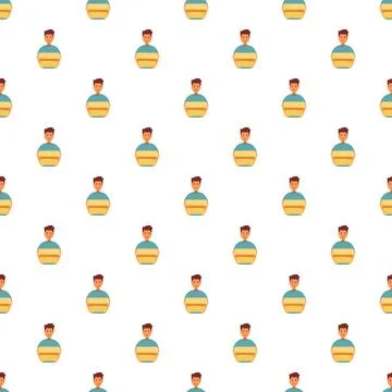 Man holding delivery box seamless pattern background Stockillustratie