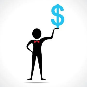 Man holding dollar  symbol vector Stock Illustration