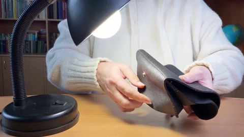 Man holding an empty wallet. Economic crisis Stock Footage 178255445