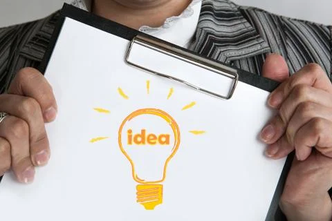 Man holding a folder icon ideas Stock Photos