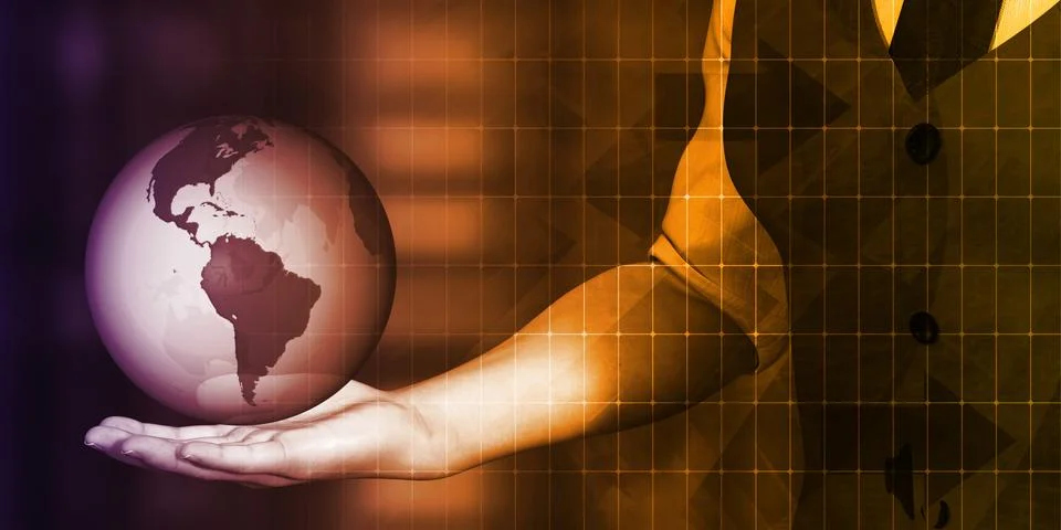 Man Holding Globe Stock Illustration