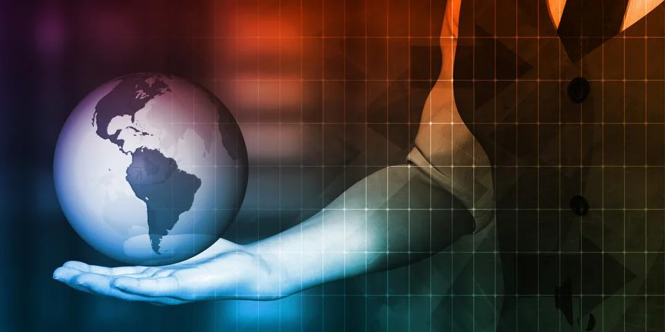 Man Holding Globe Illustrazione stock