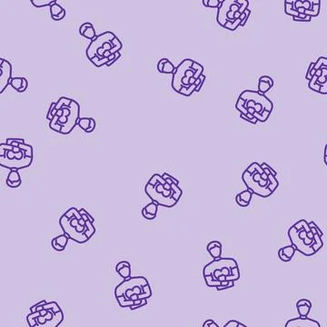 Man holding heart line vector seamless pattern Stock Illustration