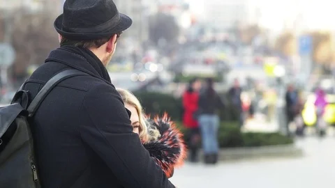 Man Holding His Girlfriend Stock Footage 73019455