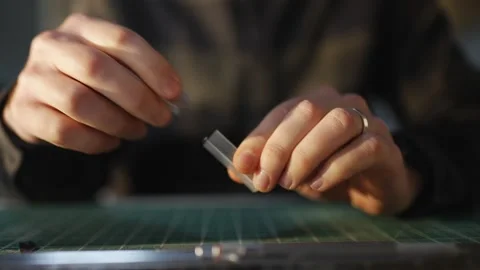 A man is holding his hands together and wearing a ring Stock Footage 302442821