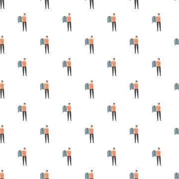 Man holding jacket choosing apparel flat pattern イラスト素材
